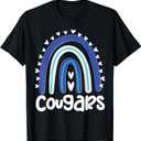 Cougars School Mascot Rainbow Teacher Lover Men Women T-Shirt M