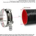 ROADFORMER 3" T-Bolt Hose O.D. Clamp: 71mm - 79mm (2.81" - 3.11") Hose Clamp for 3 inch Hose O.D., Stainless Steel Bolt and Band, Floating Bridge and Nylon Insert Locknut, 2 Pack