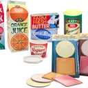 Melissa & Doug Fridge Fillers Grocery Play Food Cartons (8 Pieces) Wooden Toy Groceries, Pretend Play Food, Kitchen Accessories for Kids Ages 3+ - FSC Certified