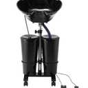 VEVOR Portable Shampoo Bowl, Shampoo Sink for Washing Hair with Electric Pump, Includes 2 Buckets 2 Showerheads, Drain Hose, Height and Angle Adjustable Portable Wash Bowl for Home Salon Use, Black