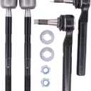NewYall Inner Outer Front Left and Right Suspension Tie Rod End Kit for Hummer H3 2007-2010, H3 with 16mm Thread Tie Rods 2006, H3T 2009-2010