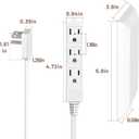 5FT Flat Extension Cord Ultra Thin Outlet Concealer with Cord Concealer Kit, Flat Outlet Extender with 3 Outlet Power Strip, Universal Size Flat Plug Power Strip for Home, ETL Listed, White