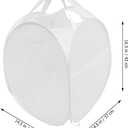 Cabilock Foldable Laundry Hamper 16.53X14.56X14.56In Breathable Mesh Clothes Basket with Handles for Home Laundry Organization and Storage (42X37X37CM, White)