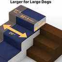 Veehoo 4 Steps Foam Dog Stairs for Large Dogs 24" H, 20" Extra Wide Dog Steps for High Bed with Support Board, Soft Non Slip Dogs Stairs Pet Ramp Ladder for Senior Elderly Pet, Support up to 110 lbs