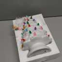 13 Inch Ceramic Christmas Tree, Tabletop Christmas Tree with Multicolored LED Lights and Star, Battery Operated Vintage Lighted Ceramic Tree for Home Office Table Holiday Decorations, White