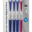 GlideWrite Ballpoint Pen with TechniFlo Ink, (1.0mm) Medium Line, Blue Ink, 4-Pk - Bulk