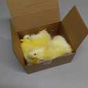 Pack of 3 Realistic Yellow Baby Duck Figurines - Lifelike Plush Ducklings Spring Duckies Farm Animal Easter Decoration Barnyard Ornaments Photo Props