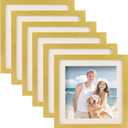 TOFOREVO 10x10 Picture Frames Set of 6 Gold Wood Grain Photo Frame for Gallery Wall Mounting or Tabletop Display