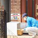 Please Leave Packages In The Box Thank You - Delivery Sign for Outdoor Aluminum (In The Box, 8x12 Inch)