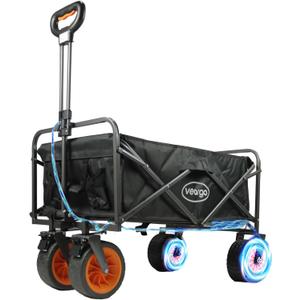 Electric Folding Utility Wagon Cart 4x2 Portable for Shopping Sports Camping Gardening Fishing