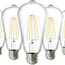 Sunco 7 Pack 60W Vintage LED Edison Bulbs Equivalent 8.5W CRI92 800 Lumens, Dimmable ST64 Filament ST19, 2200K Amber Light E26 Medium Base Light Bulbs High Brightness Clear Glass Waterproof UL