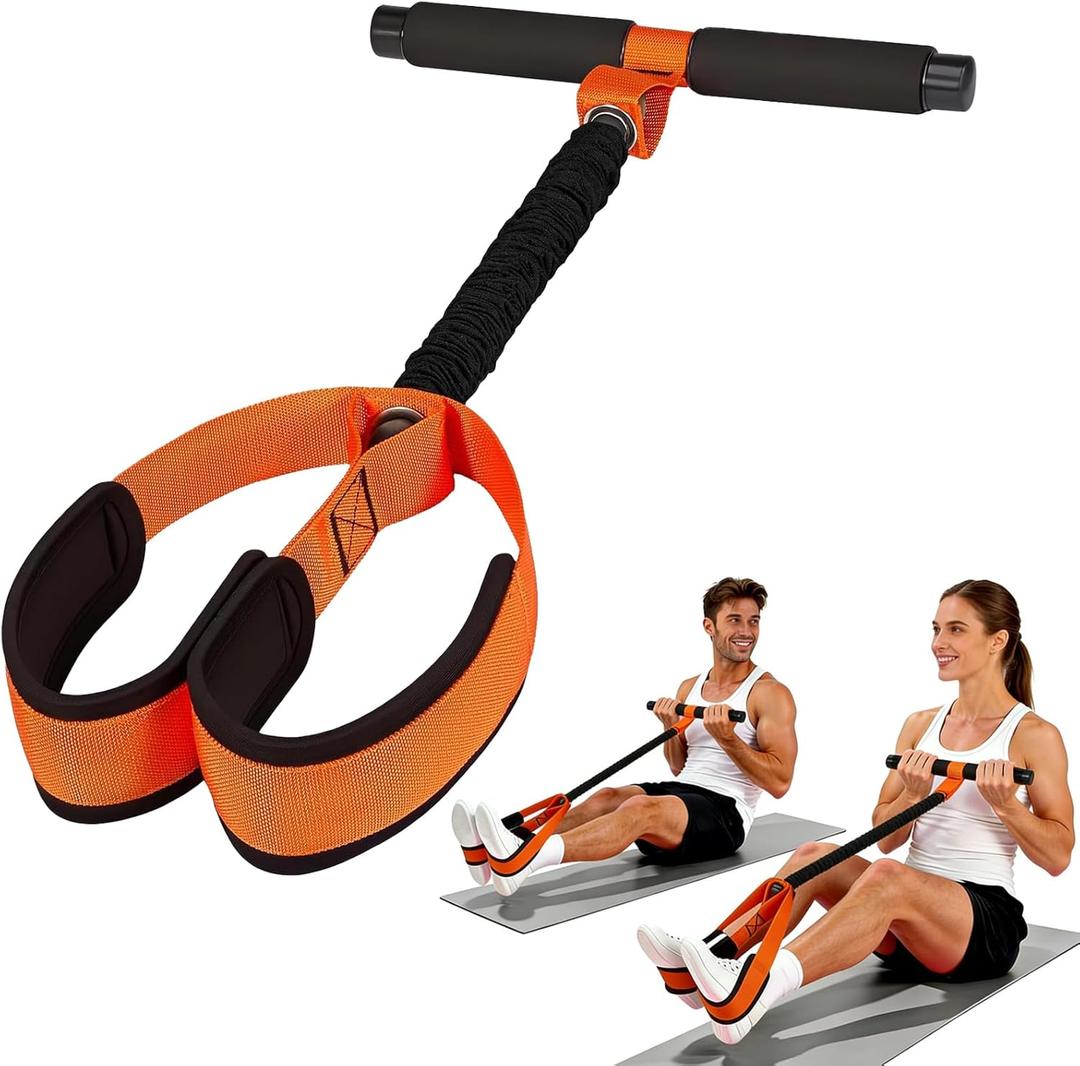 2026 New Pedal Resistance Band with Handle, Natural Rubber Foot Pedal Resistance Bands, Multifunction Fitness Bands for Abdomen, Waist, Arm, Leg (53 LBS)