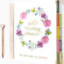 Wedding Planner Book and Organizer-176 Pages Wedding Planning Book,Bridal Planning Binder with Sticker Checklists,Gemstone pen & Budget Tracker,Wedding planner for Bride,Unique Engagement Gift
