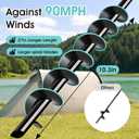 Ground Anchors Screw in, Heavy Duty Ground Trampoline Stakes High Wind Tent Stakes for Tent, Trampoline, Gazebo, Carport, Trap Anchor, Canopies, Swing Set, 4x27"
