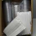 Charmount 24 oz Clear Plastic Cups with Lids and Straws, 100 Sets Disposable To Go Cups for Cold Drinks, Iced Coffee, Coffee Bar Accessories, Smoothies