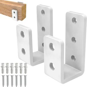 Heavy-Duty 2x4 Door Barricade Brackets 1/4" Industrial-Grade U-Shaped Security Brackets for Wood, Sheds, Gates & Basement Doors (2x4 Lumber Lock) 6mm White