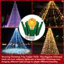 2PCS Christmas Tree Flag Pole Mega Topper Light Hook for Hanging Xmas Tree Lights-Outdoor Telescoping Flagpole Christmas Tree Light Kit for Hanging Patio Yard Party Decoration (Green)