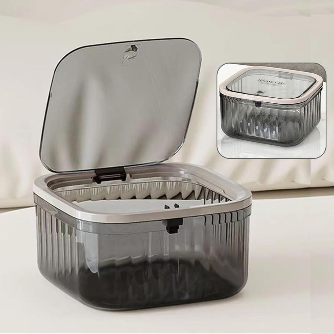 Tomonobu Mini Trash Can with Lid, Removable Small Garbage Can, Ultimate Mini Desktop Storage Box for Car, Bathroom, Kitchen or Bedroom (1.9L/0.5 Gallon)