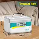 Glosen Medication Lock Box with Key, 2-Layer Medicine Lock Box with Meds Tray, Portable First Aid Box with Handle for Home, Travel(10x6.7x6.7Inch)