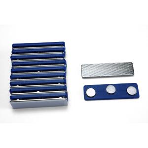 100 Pack Blue Magnetic Name Badges  Reusable Name Tag Holders with 3 Neodymium Magnets (8 mm  2 mm)  Strong Clothing-Safe ID Badge Clips for Office, Events, Trade Shows, Staff and Conferences