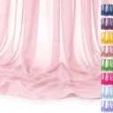 Light Pink Chiffon Fabric by The Yard  60" Wide Soft Sheer Fabric for Sewing, Dressmaking, Wedding Arch Draping, Table Runner, Backdrop & DIY Craft Decorations (1 Yard)