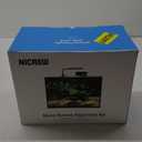 NICREW 2.5 Gallon Nano Nature Aquarium Kit, Ultra-Clear Rimless Desktop Fish Tank with Light, Filter, Gravel and Rock, Perfect for Small Fish, Shrimp, or Betta, Complete Version, Black