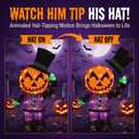 Animated Halloween Decorations, Hat-Tipping Light Up 3D Pumpkin Greeter