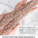 ShiDianYi Rose Gold Wedding Belt Crystal Beaded Applique Wedding Sash Rhinestone Belt for Dresses Bridal Decoration