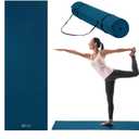 Gaiam Essentials Thick 2/5" (10mm) and Thin 1/4" (6mm) Yoga & Pilates, Fitness & Exercise Mat with Easy-Cinch Carrier Strap (Navy)