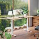 Veken 55 Inch Large Electric Standing Desk, Gaming Table, Nature