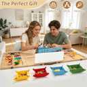 Tri-fold Building Tray for Lego with 4 Bricks Sorting Trays, Large Wooden Building Baseplate Table for Adults & Teens, Portable Folding Activity Station for Construction & Storage, 21 x 41 x 1 inches