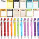 Geyee 24 Pcs Teacher Sticky Notes with Funny Pens Fun Notepads for Adults Coworkers Nurse 3 x 4 Inch to Do List Notepads with Sayings Pen for Lab Week Gifts Teacher Office Supplies