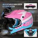 Youth Dirt Bike Helmet DOT Certified - Full Face Motorcycle Helmet for Off-Road, ATV, Street Riding, Includes Adjustable Goggles & Protective Gloves, M