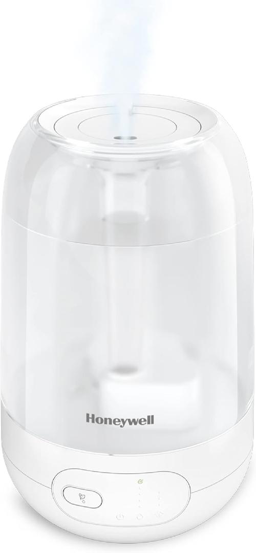 Honeywell Ultra Comfort Cool Mist Humidifier With Humidistat, 1.5 Gal Tank, No Filter, Digital Controls, Cleaning Brush Included, Ultra Quiet, Use With Essential Oils, White, HUL565W