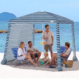 Qipi Beach Cabanas for Sand, Foldable Beach Canopy with Sandbags 8Ft