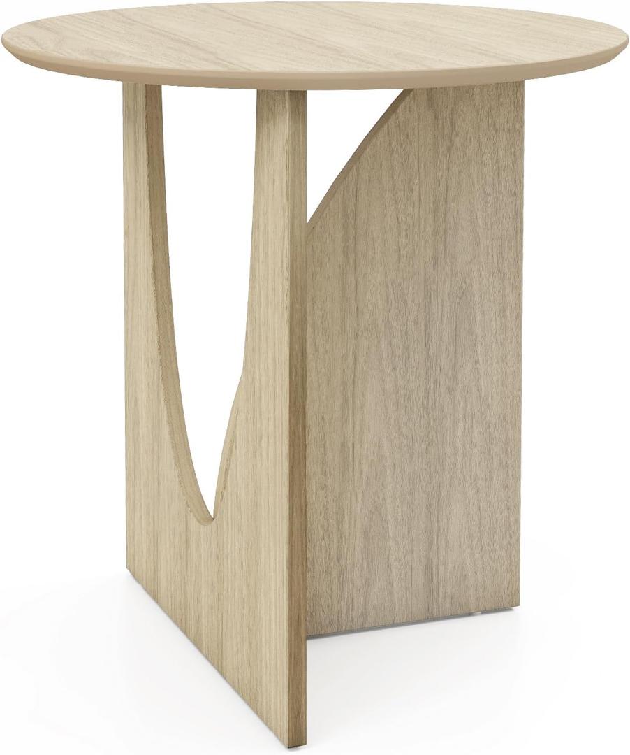 Round and Nature Side TableSmall Coffee Table with Sleek Geometric Design, Easy Assembly Accent Table for Living Room
