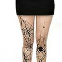 2 Pack Sparkly Fishnet Stockings for Women, Sexy High Waist Tights Rhinestone Fishnets Party Pantyhose (Spiderweb - Black and Nude)