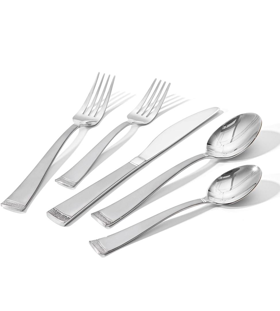 HIKAA 40PCS Matte Handle Silverware Set for 8, Stainless Steel Flatware Set, Modern Design Cutlery Set for Home/Hotel/Wedding, Dishwasher Safe
