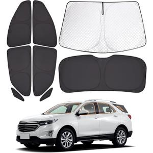 XCBYT 2018-Present Equinox Window Shades | 6 Layers Thickened Car Window Covers | 2 in 1 Car Full Window Privacy Curtains | 100% Blackout Window Shade and Heat Insulation for Camping Napping (8 PCS)