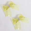 2 x PVC Hair Bow Clips Cute Glitter Hairpins Girls Teens Alligator Hair Accessories for Summer Beach Seaside Party, Yellow