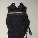 Blooming Jelly Womens Swim Skirt High Waisted Bikini Sets Tummy Control Swimsuits Mesh Sarong Wraps Bathing Suits L