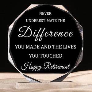 Chunful Happy Retirement Gifts for Men Women Never Understand the Difference You Made Keepsake and Paperweight Retirement Plaque Inspirational Gifts for Retired Teacher Police Nurse(Novel Style)