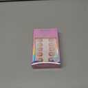 2 x Red Press On Nails Short - Jofay Fashion French Tip Press On Nails, Acrylic Fake Nails with Snowflakes and Gold Glitter, Reusable False Nails Glue On Nails for Women, Stick On Nails Kit 32Pcs