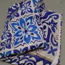 Curved Top Arch Cover Backdrop 4x7ft Mediterranean Portuguese Patchwork Tile Theme Spandex Background for Birthday Wedding Shower Banquet Porcelain Party Decoration (FUS-Arch-GX01)