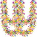 WILLBOND 32.8 Feet x 4 Inches Easter Tinsel Garland with Colorful Egg Bunny Duck Tulips Decorations Easter Metallic Garland Spring Rainbow Glitter Twist Wire Hanging Decoration for Holiday Party Decor