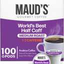Maud's Half Caff Coffee Pods, 100 ct, Medium Roast Coffee in Recyclable Single Serve Pods 100% Arabica Coffee, Compatible with Keurig K Cups Maker, Best By: 13 DEC 2027