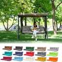 Outdoor Swing Cushions,Waterproof Swing Cushions 3 Seater Replacement with Backrest,Outdoor Thickened Bench Cushion with Ties for Porch,Patio,Backyard,Garden and Lawn (Khaki 60 x 40 in)