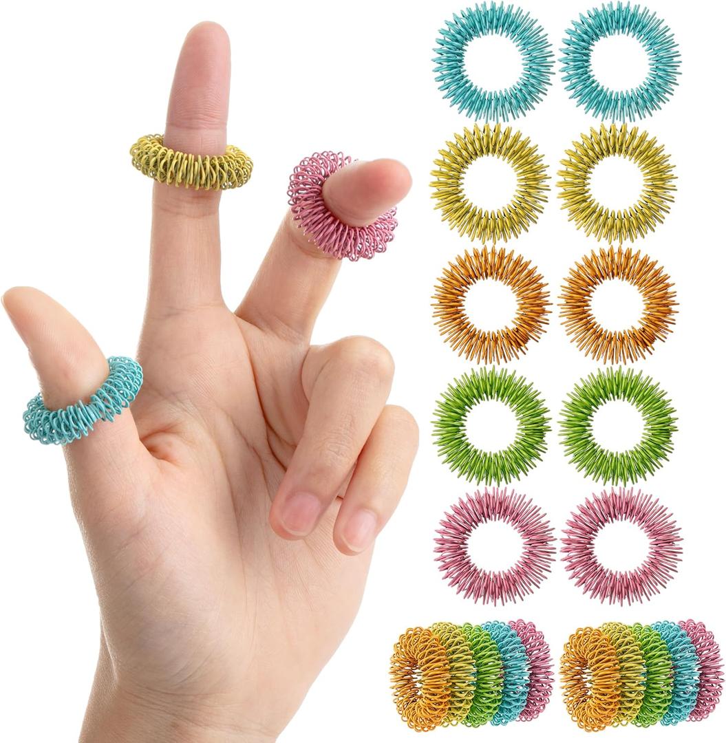 Mr. Pen- Spiky Sensory Rings, 10 Pack, Colorful, Stress Relief Fidget Sensory Toys, Fidget Ring for Anxiety, Massager, Individuals with BFRB, ADHD and Attention Disorder