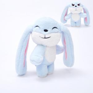 Bunny Plush Toy Stuffed Animal Funny Rotating Head Rabbit Plush Pillows Toy Cute Sensory Soft Stuffed Animals Doll That Show Your Mood Stuffed Bunny For Easter Christmas Birthday Gift11in(Blue)