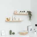 Natural Pine Floating Shelves - Bathroom & Bedroom/Living Room - Set of 2 (30x6.7x1.2 inch)